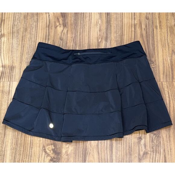 lululemon athletica Pants - Lululemon Pace Rival Skirt Skort Women's 12 Black Lined Running Tennis